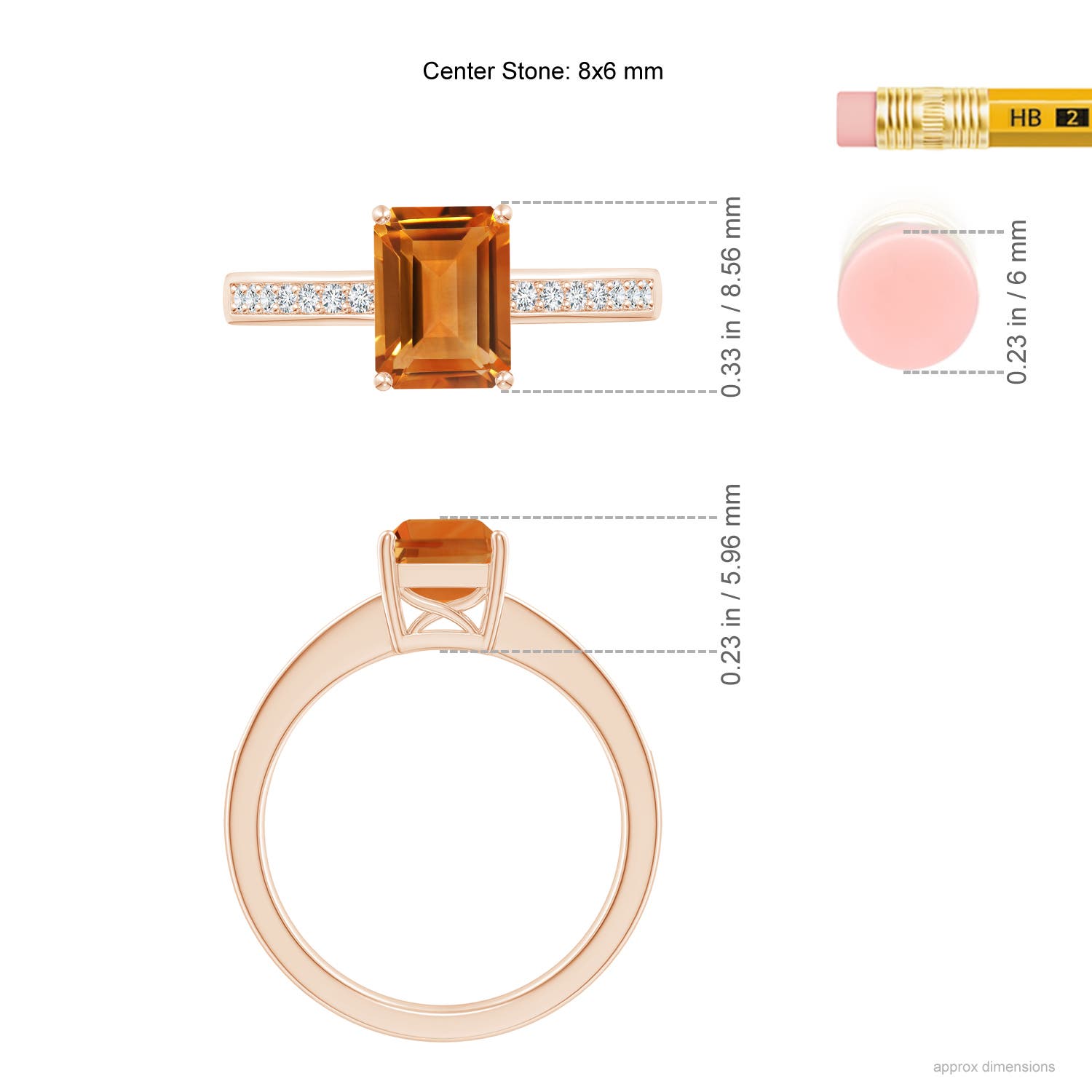 AAA - Citrine / 1.64 CT / 14 KT Rose Gold