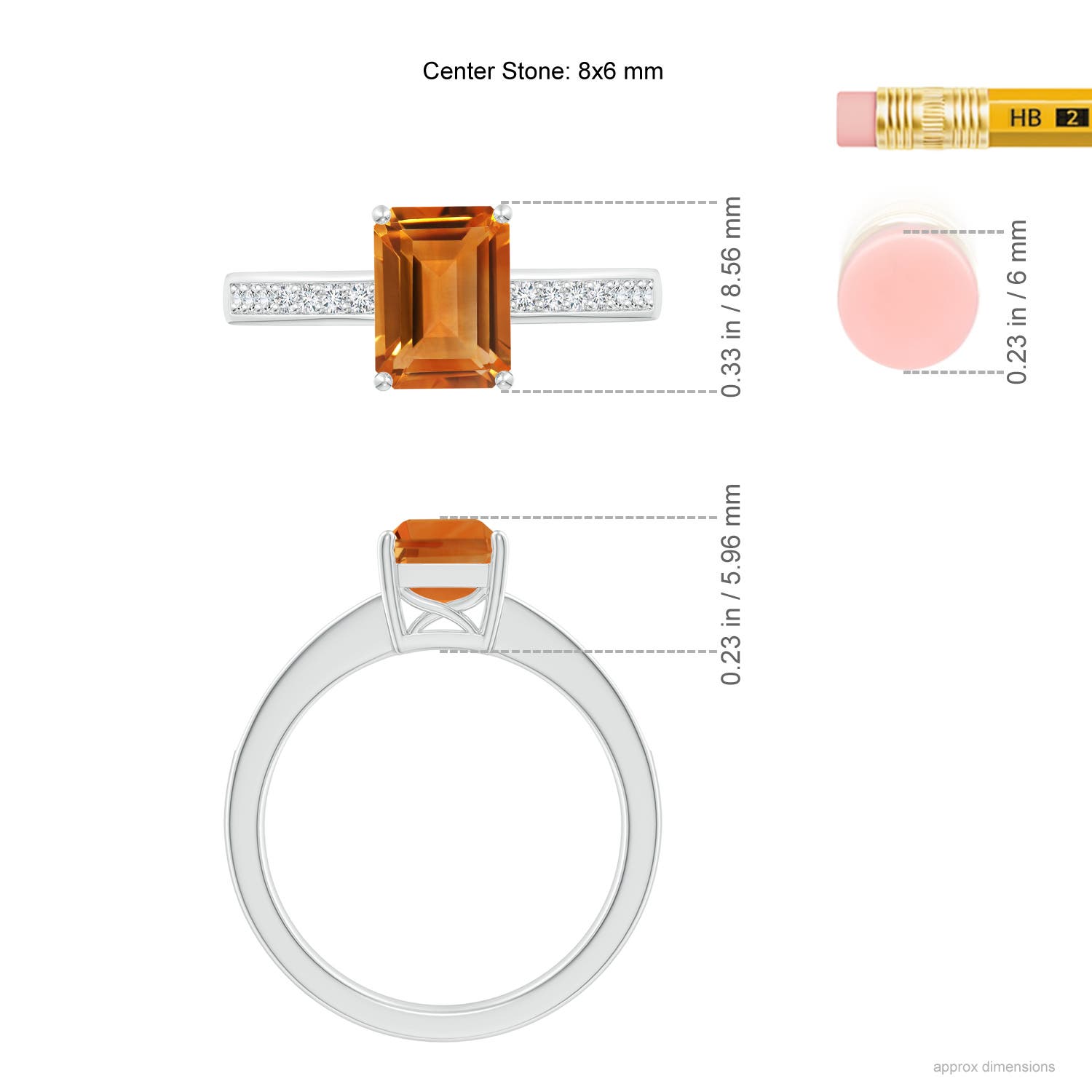 AAA - Citrine / 1.64 CT / 14 KT White Gold