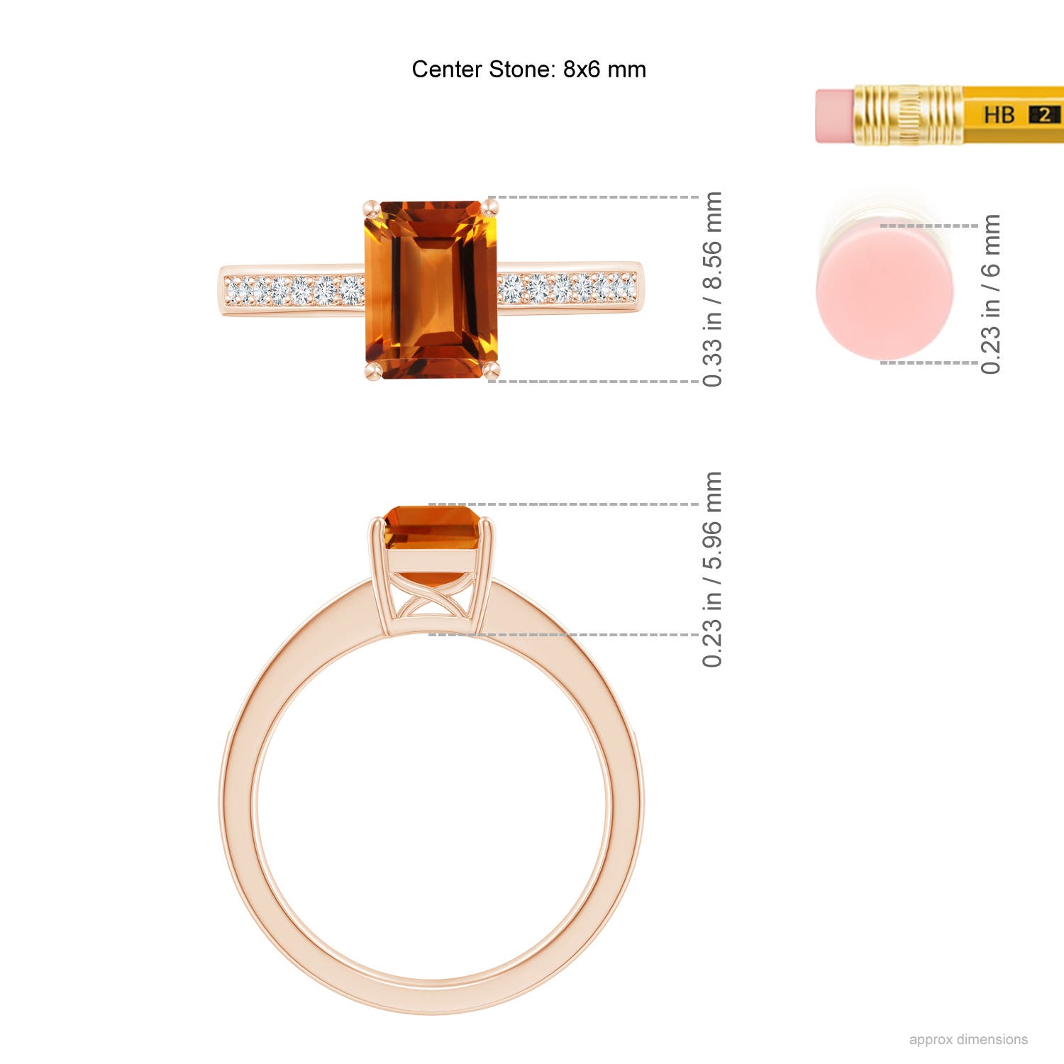 AAAA - Citrine / 1.64 CT / 14 KT Rose Gold