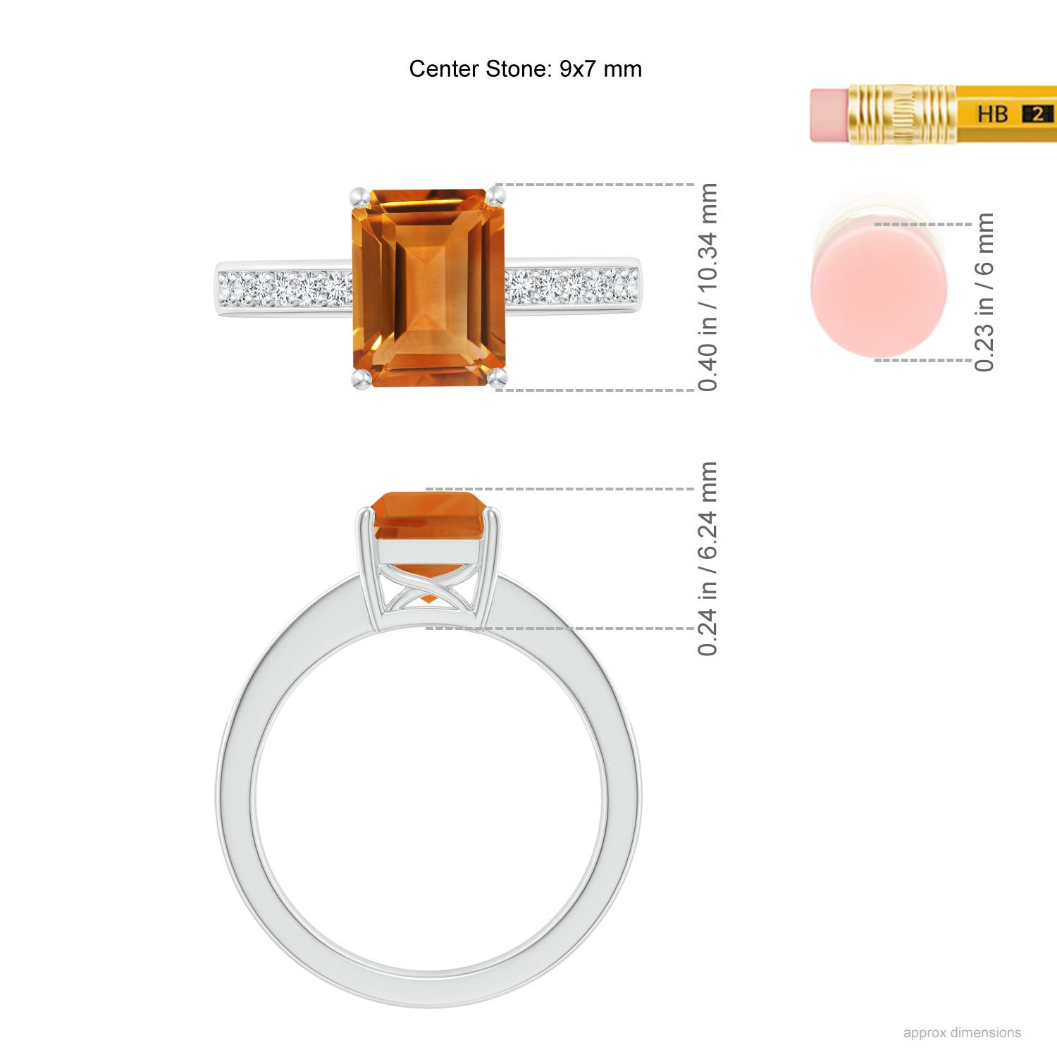 AAA - Citrine / 2.24 CT / 14 KT White Gold