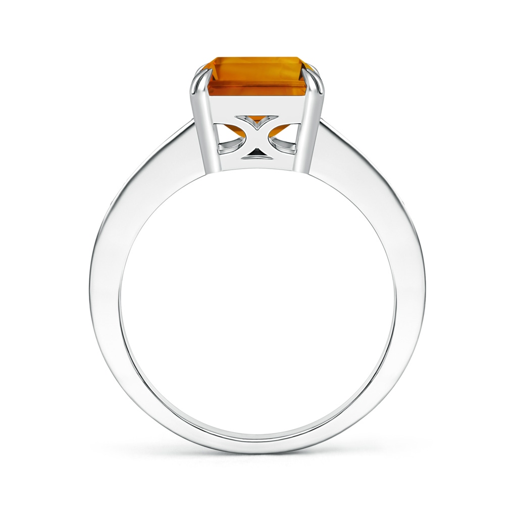 12.14x9.12x5.42mm AAAA GIA Certified Emerald Cut CItrine Cocktail Ring with Diamonds in 18K White Gold Side 199