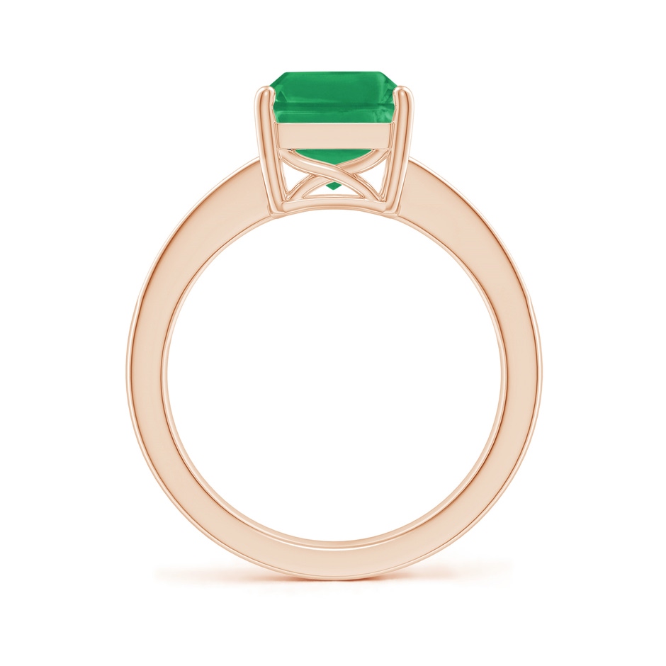 10x8mm A Octagonal Emerald Cocktail Ring with Diamonds in Rose Gold side 199