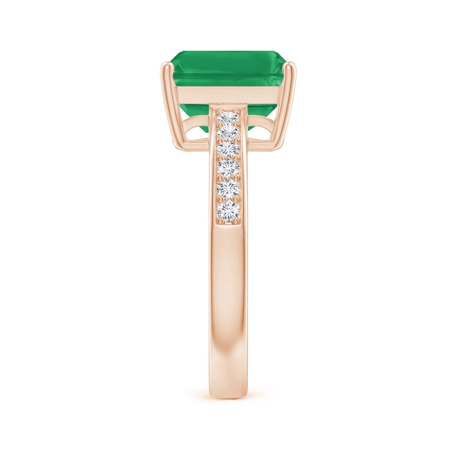 10x8mm A Octagonal Emerald Cocktail Ring with Diamonds in Rose Gold side 299