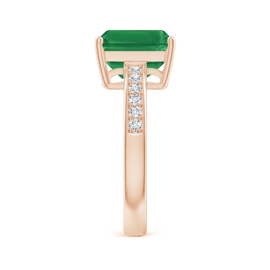 10x8mm AA Octagonal Emerald Cocktail Ring with Diamonds in 18K Rose Gold side 299