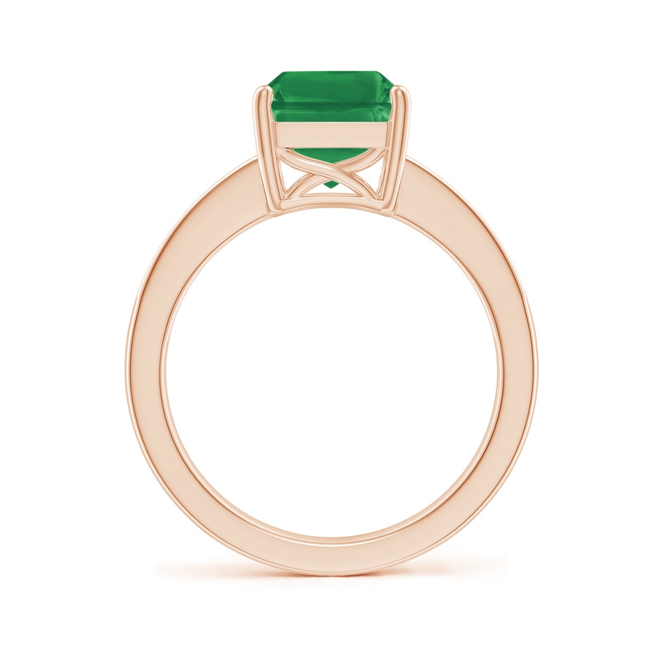 10x8mm AA Octagonal Emerald Cocktail Ring with Diamonds in Rose Gold side 199