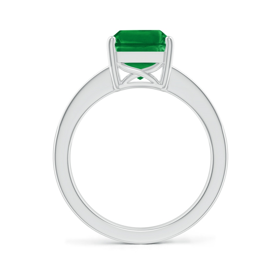 10x8mm AAA Octagonal Emerald Cocktail Ring with Diamonds in P950 Platinum side 199