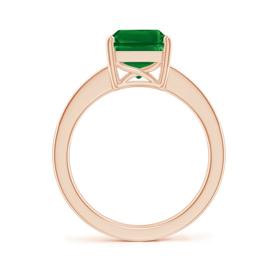 10x8mm AAAA Octagonal Emerald Cocktail Ring with Diamonds in Rose Gold side 199