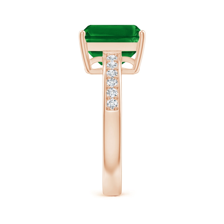 10x8mm AAAA Octagonal Emerald Cocktail Ring with Diamonds in Rose Gold side 299