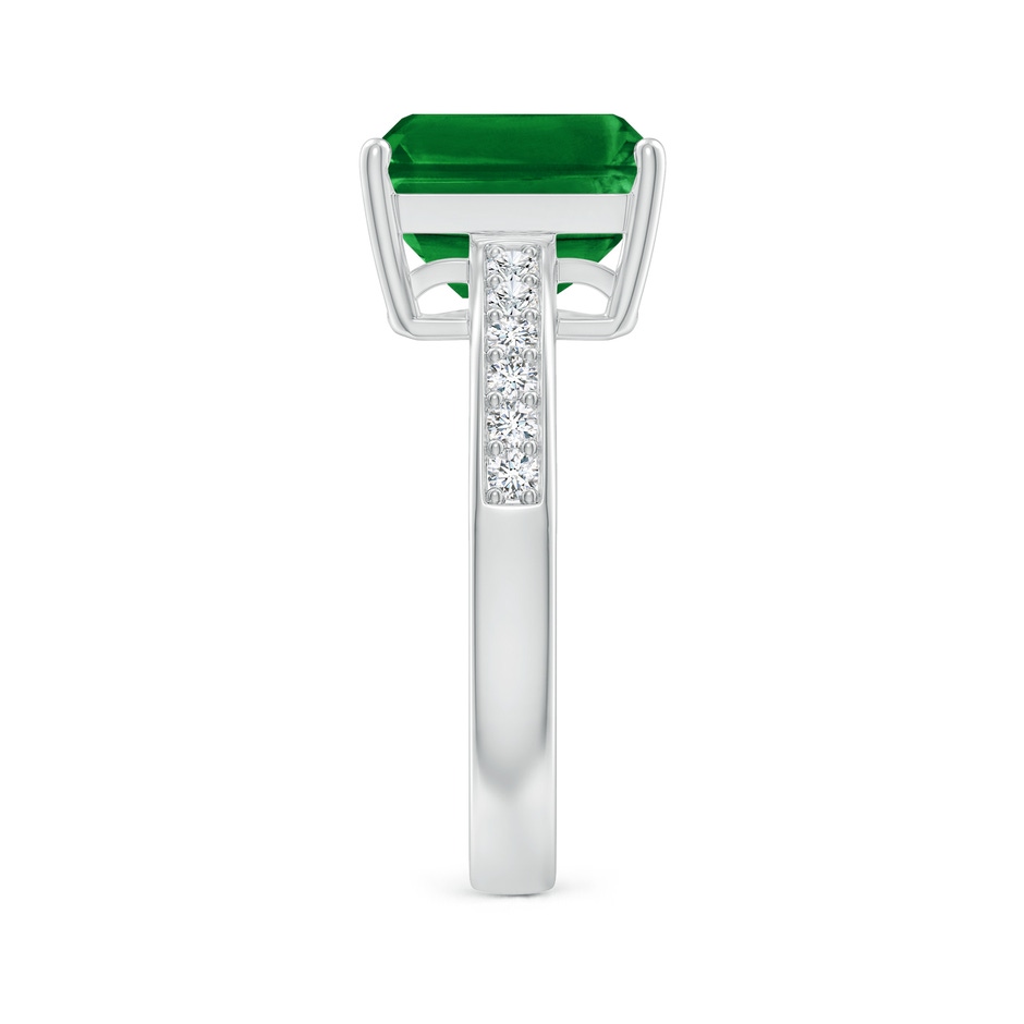 10x8mm AAAA Octagonal Emerald Cocktail Ring with Diamonds in White Gold side 299