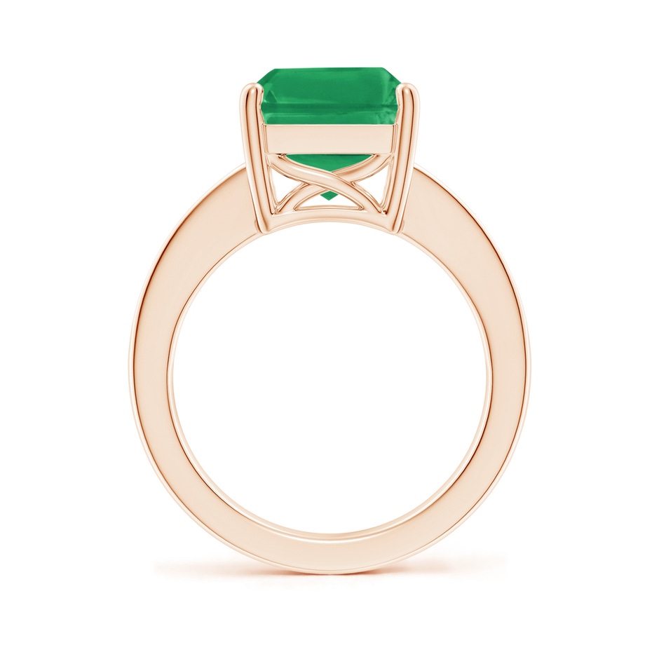 12x10mm A Octagonal Emerald Cocktail Ring with Diamonds in 18K Rose Gold side 199