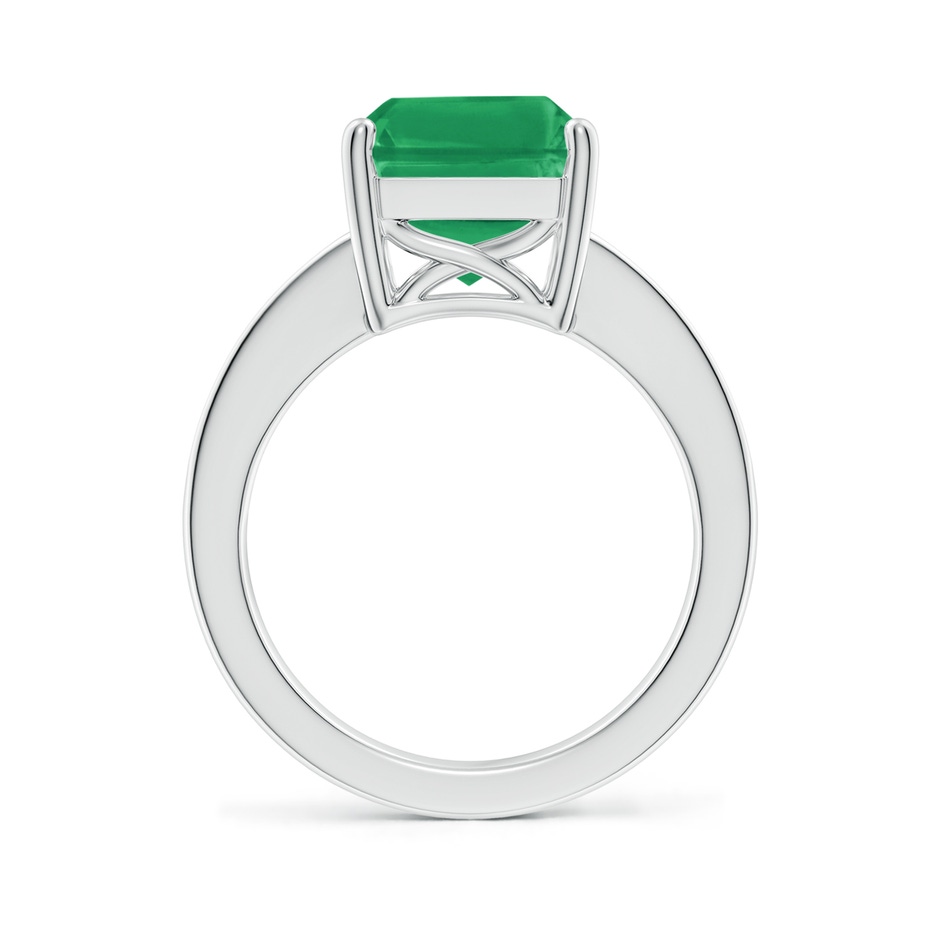 12x10mm A Octagonal Emerald Cocktail Ring with Diamonds in P950 Platinum side 199