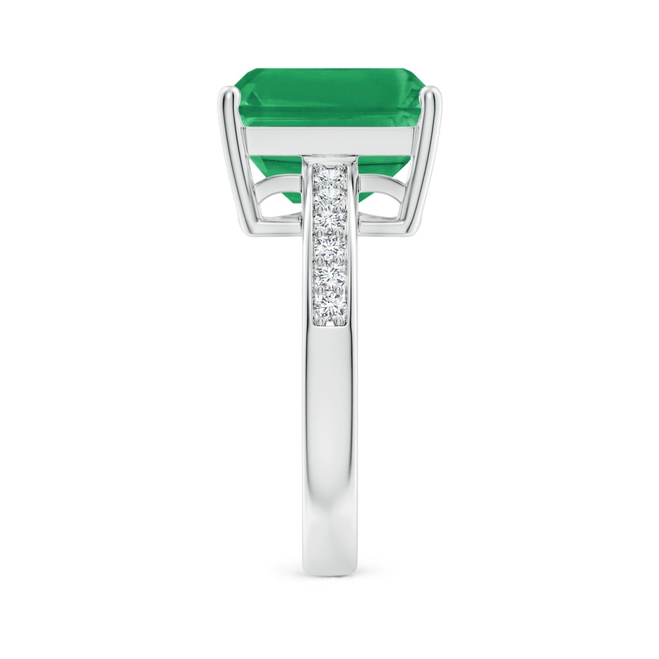 12x10mm A Octagonal Emerald Cocktail Ring with Diamonds in P950 Platinum side 299