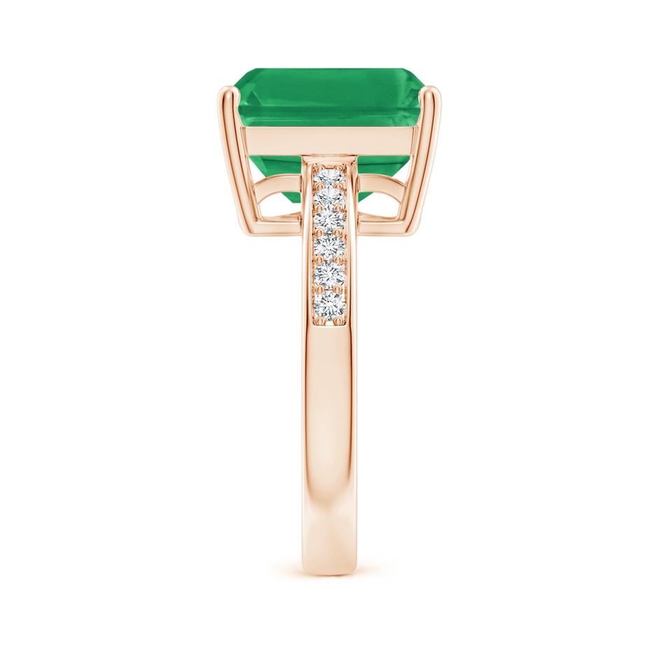 12x10mm A Octagonal Emerald Cocktail Ring with Diamonds in Rose Gold side 299