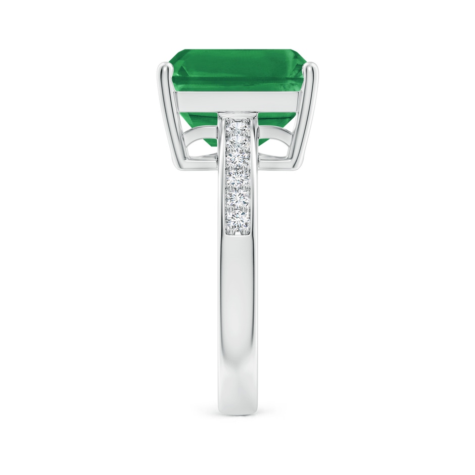 12x10mm AA Octagonal Emerald Cocktail Ring with Diamonds in P950 Platinum side 299