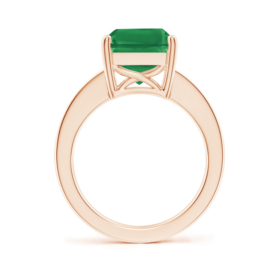 12x10mm AA Octagonal Emerald Cocktail Ring with Diamonds in Rose Gold side 199