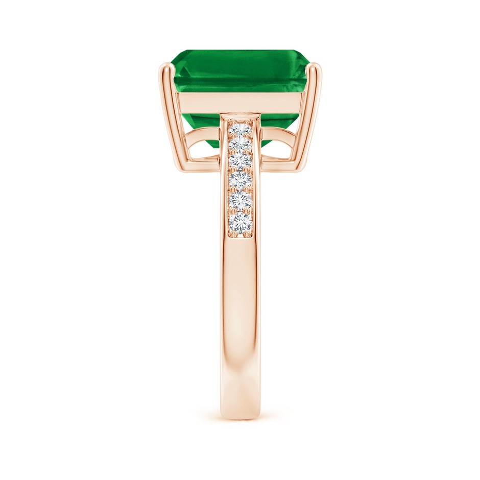 12x10mm AAA Octagonal Emerald Cocktail Ring with Diamonds in 18K Rose Gold side 299