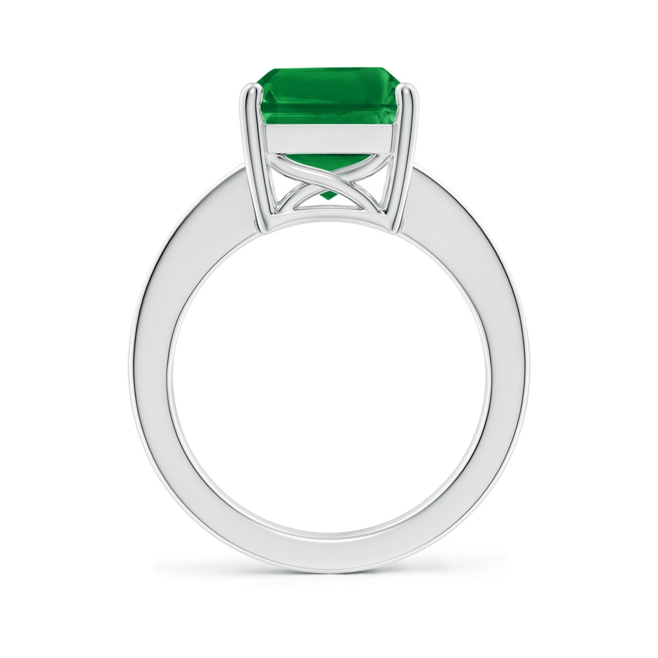 12x10mm AAA Octagonal Emerald Cocktail Ring with Diamonds in P950 Platinum side 199
