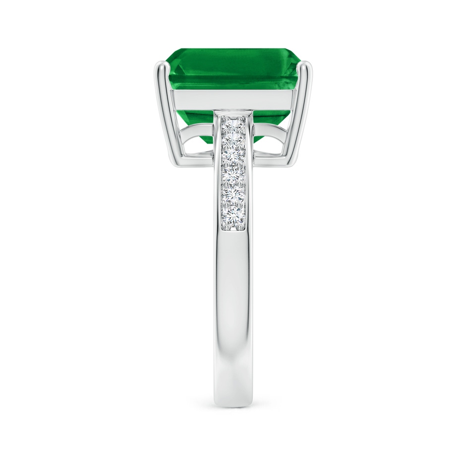 12x10mm AAA Octagonal Emerald Cocktail Ring with Diamonds in P950 Platinum side 299