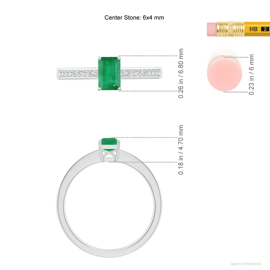 6x4mm A Octagonal Emerald Cocktail Ring with Diamonds in P950 Platinum ruler