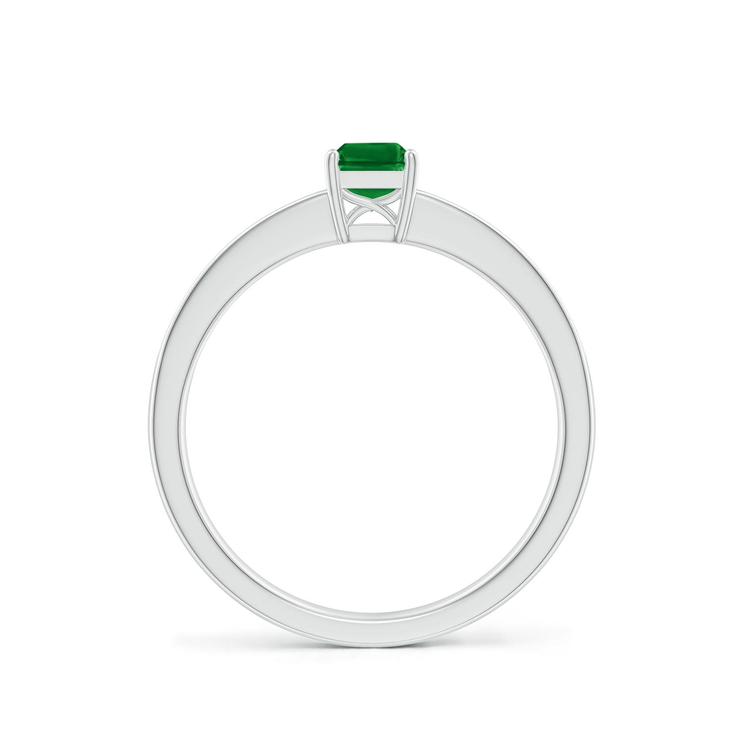 6x4mm AAAA Octagonal Emerald Cocktail Ring with Diamonds in P950 Platinum - side 3