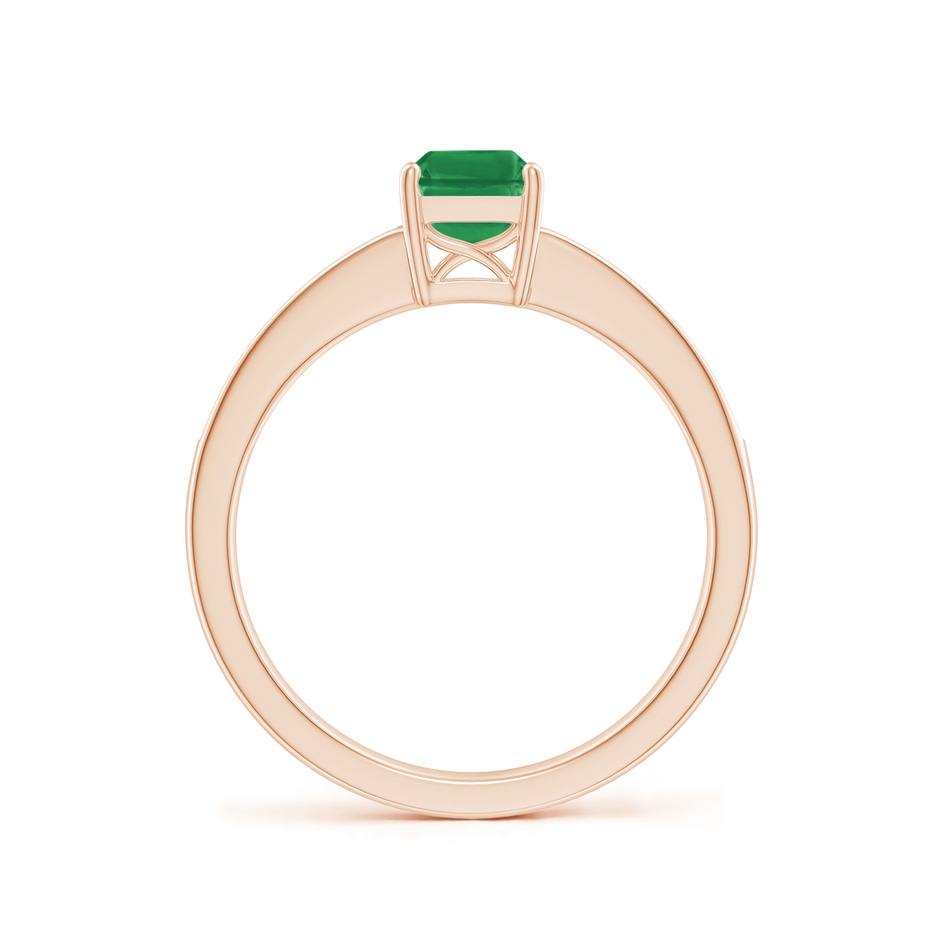 7x5mm AA Octagonal Emerald Cocktail Ring with Diamonds in Rose Gold side 199