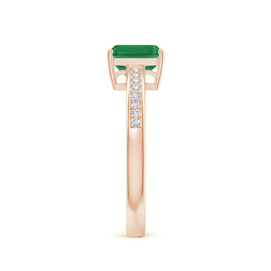 7x5mm AA Octagonal Emerald Cocktail Ring with Diamonds in Rose Gold side 299