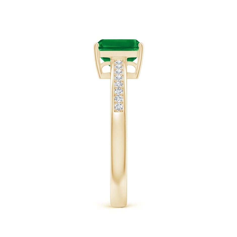 7x5mm AAA Octagonal Emerald Cocktail Ring with Diamonds in Yellow Gold side 299