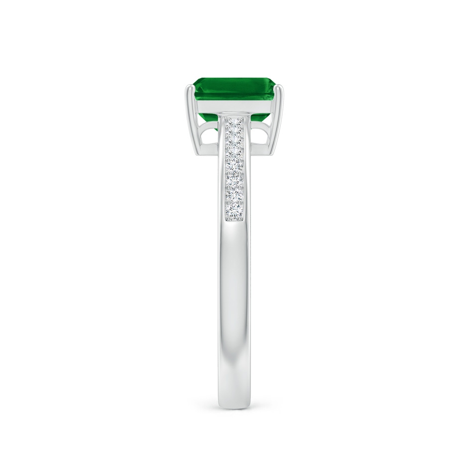 7x5mm AAAA Octagonal Emerald Cocktail Ring with Diamonds in P950 Platinum side 299