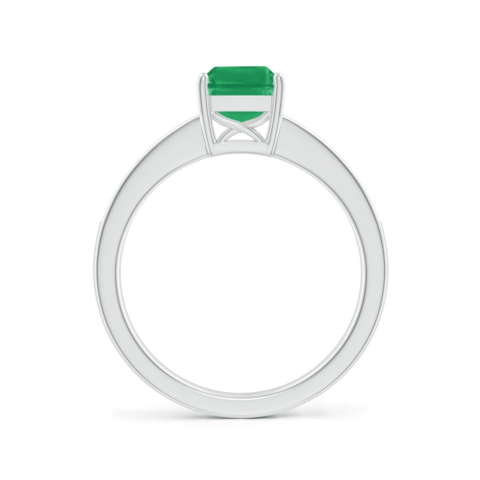 8x6mm A Octagonal Emerald Cocktail Ring with Diamonds in P950 Platinum side 199