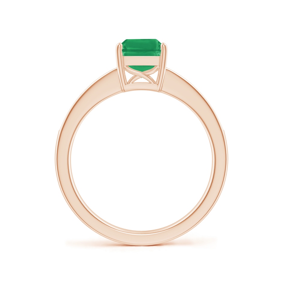 8x6mm A Octagonal Emerald Cocktail Ring with Diamonds in Rose Gold side 199