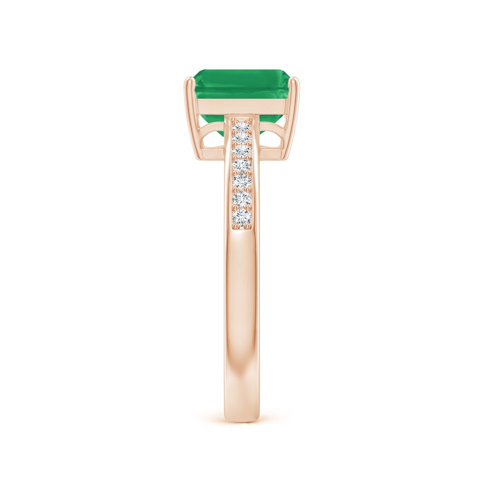 8x6mm A Octagonal Emerald Cocktail Ring with Diamonds in Rose Gold side 299