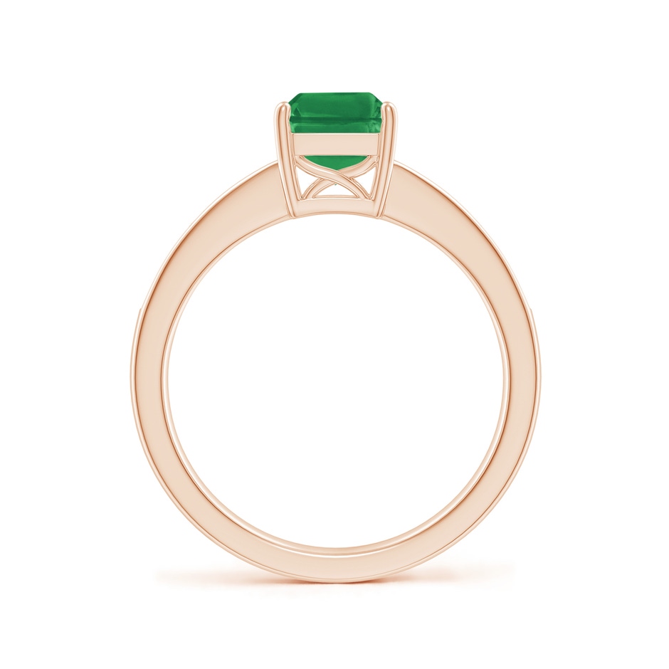 8x6mm AA Octagonal Emerald Cocktail Ring with Diamonds in Rose Gold side 199