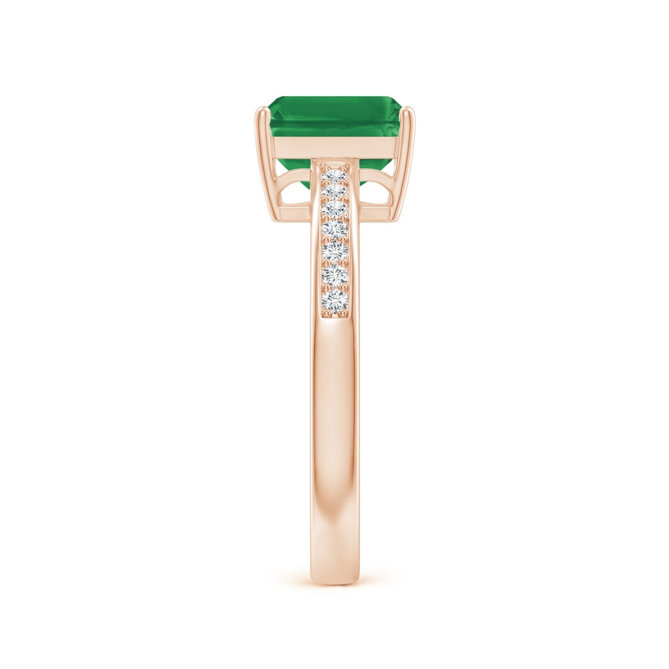 8x6mm AA Octagonal Emerald Cocktail Ring with Diamonds in Rose Gold side 299