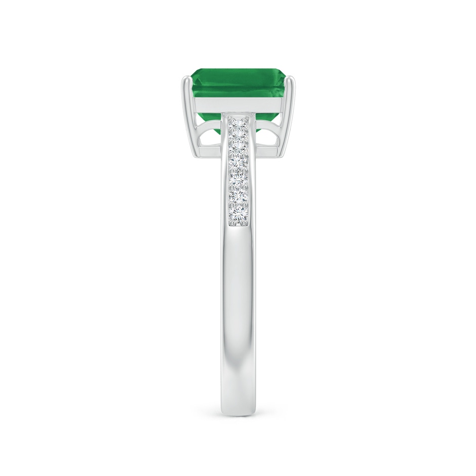 8x6mm AA Octagonal Emerald Cocktail Ring with Diamonds in White Gold side 299