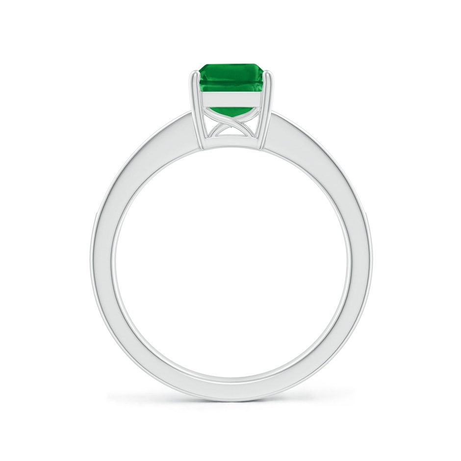 8x6mm AAA Octagonal Emerald Cocktail Ring with Diamonds in White Gold side 199
