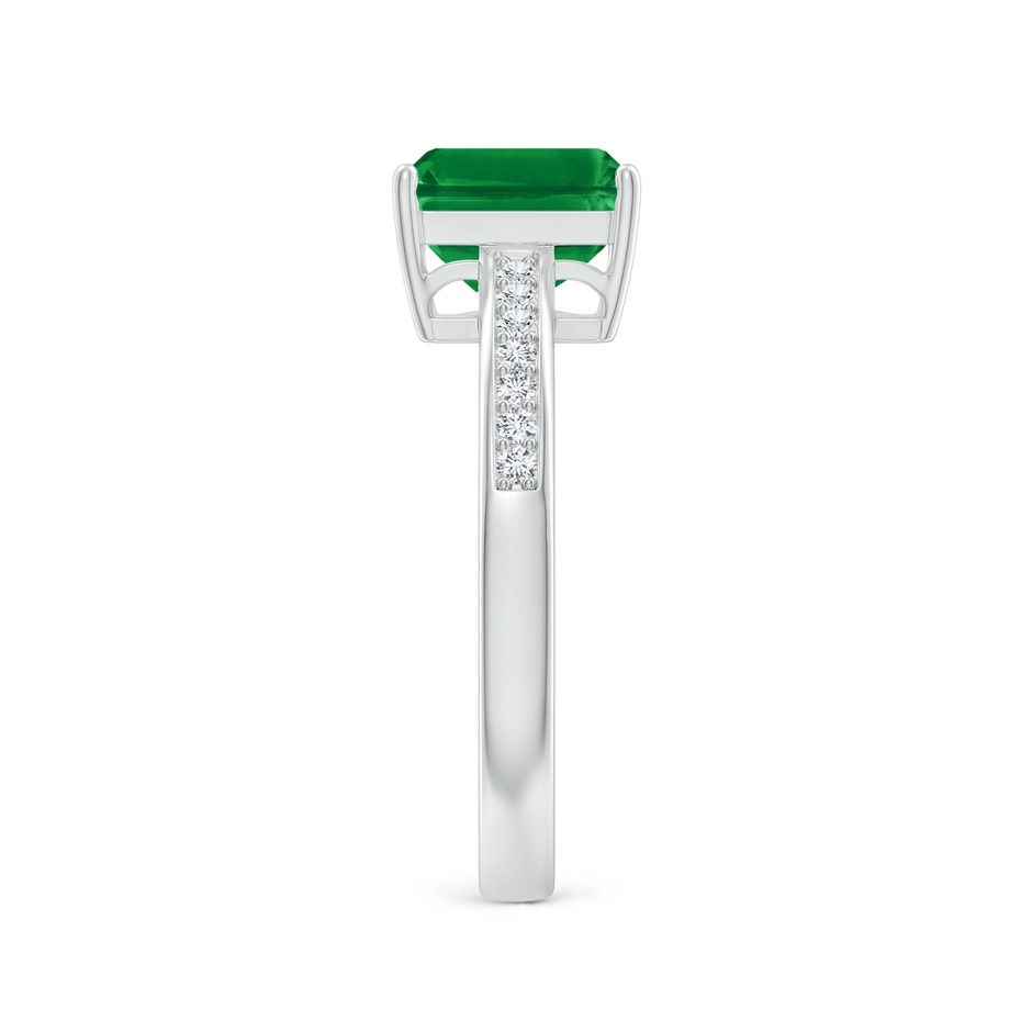8x6mm AAA Octagonal Emerald Cocktail Ring with Diamonds in White Gold side 299