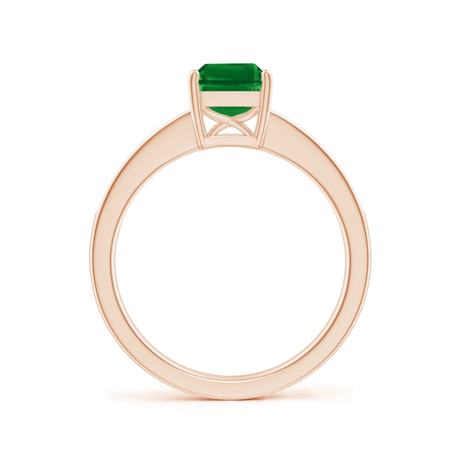 8x6mm AAAA Octagonal Emerald Cocktail Ring with Diamonds in Rose Gold side 199