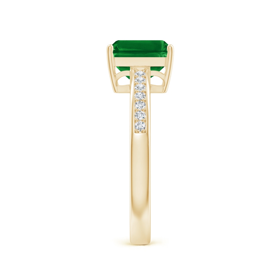 8x6mm AAAA Octagonal Emerald Cocktail Ring with Diamonds in Yellow Gold side 299