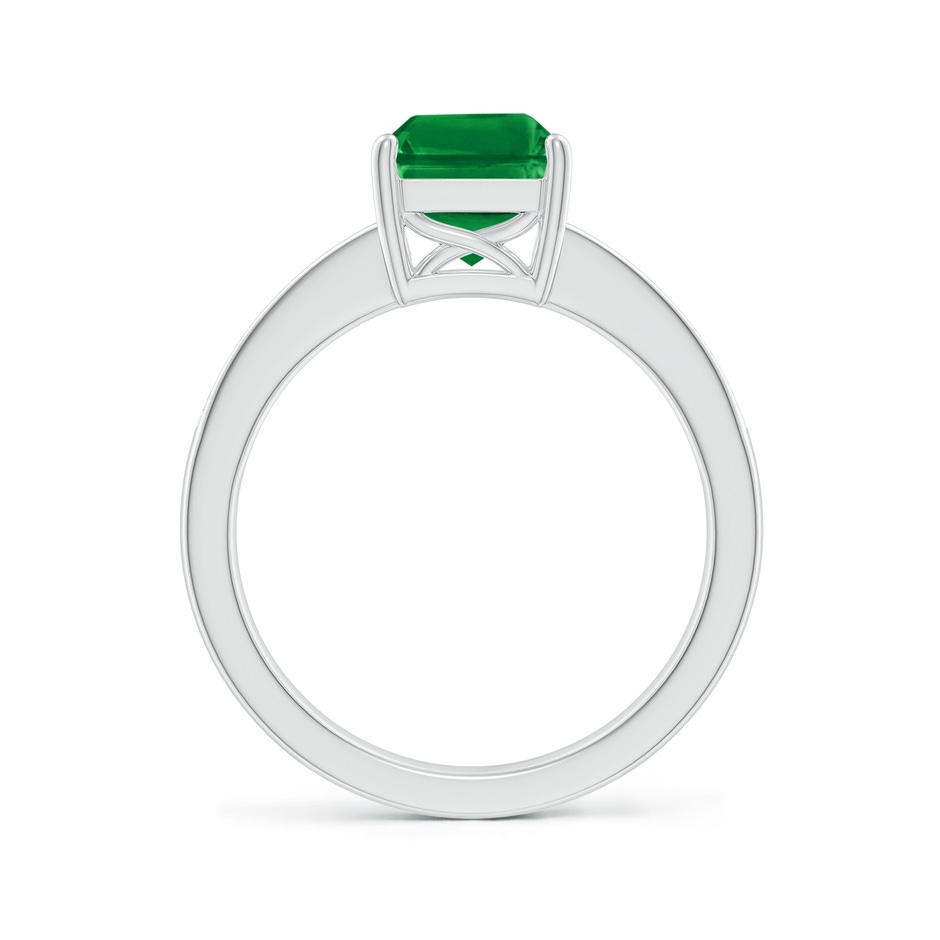 9x7mm AAA Octagonal Emerald Cocktail Ring with Diamonds in White Gold side 199