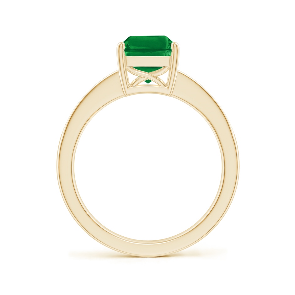 9x7mm AAA Octagonal Emerald Cocktail Ring with Diamonds in Yellow Gold side 199