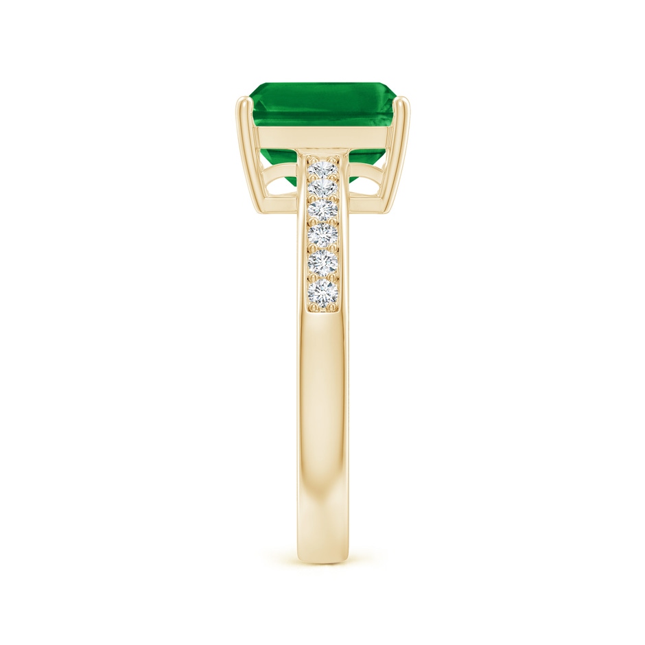 9x7mm AAA Octagonal Emerald Cocktail Ring with Diamonds in Yellow Gold side 299