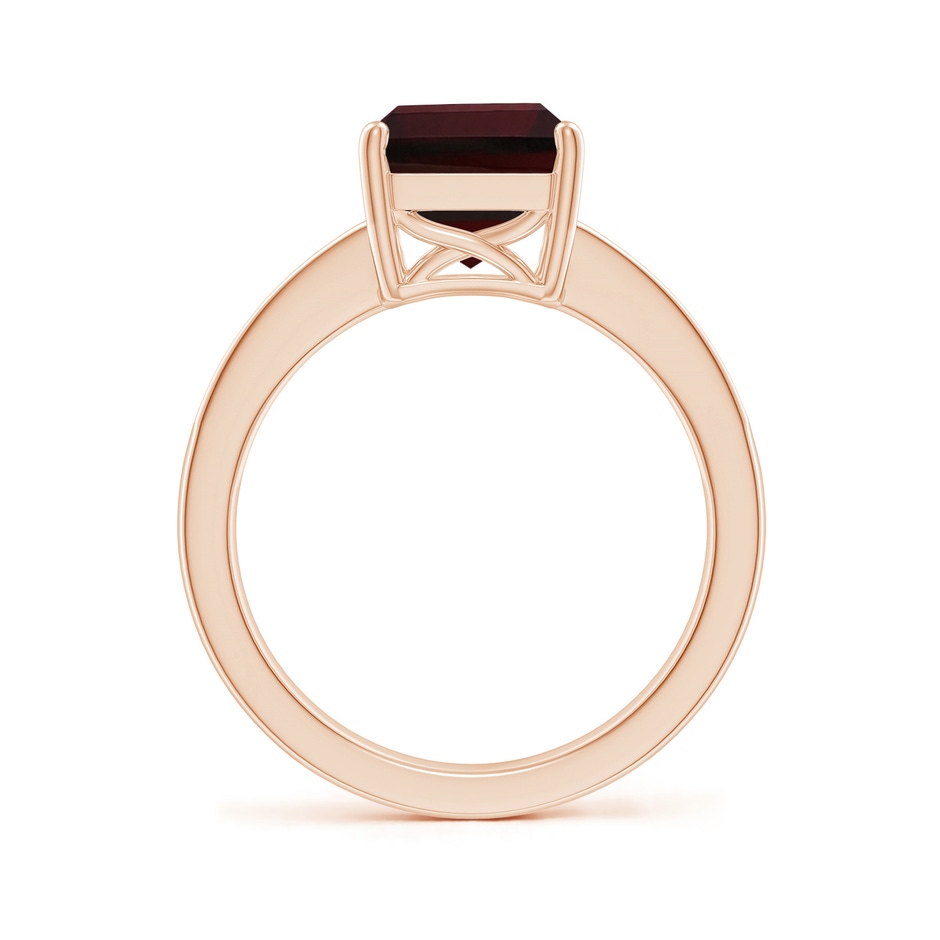 10x8mm A Octagonal Garnet Cocktail Ring with Diamonds in Rose Gold side 199