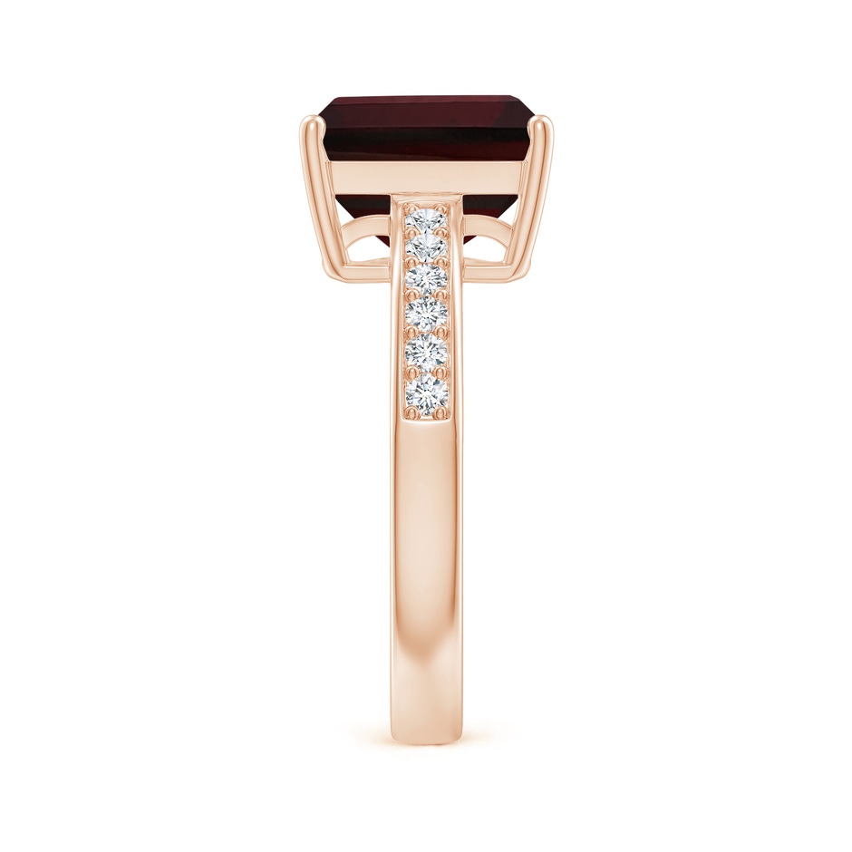 10x8mm A Octagonal Garnet Cocktail Ring with Diamonds in Rose Gold side 299