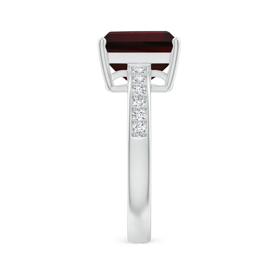 10x8mm A Octagonal Garnet Cocktail Ring with Diamonds in White Gold side 299