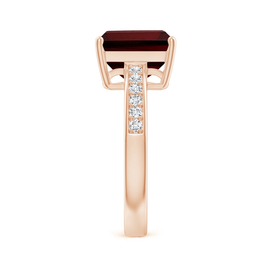 10x8mm AA Octagonal Garnet Cocktail Ring with Diamonds in 18K Rose Gold side 299
