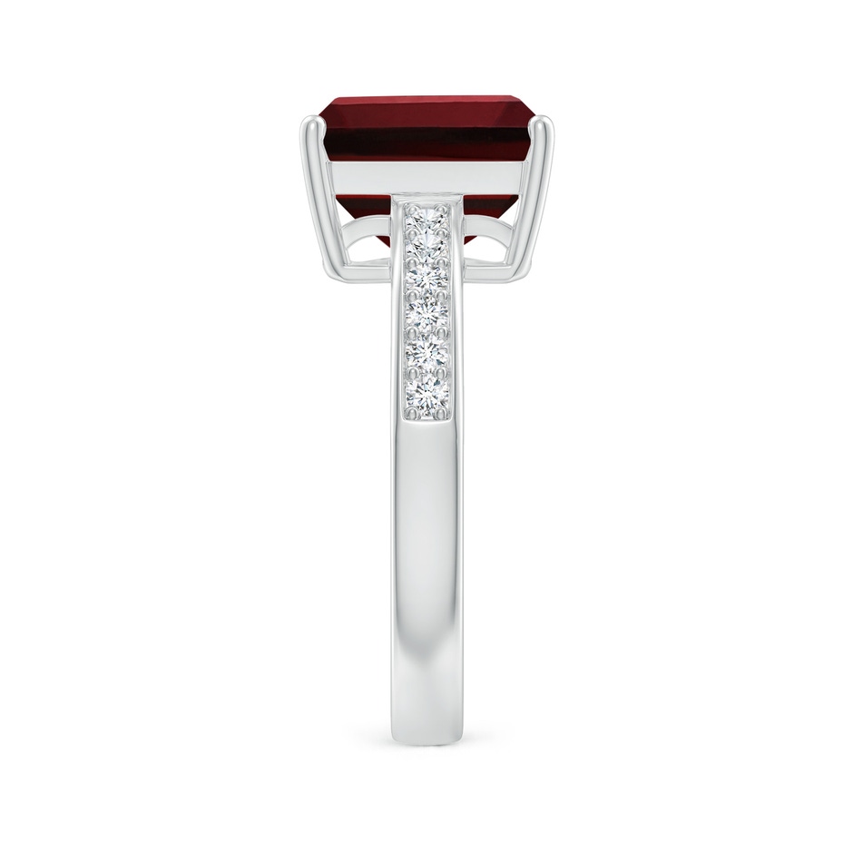 10x8mm AAAA Octagonal Garnet Cocktail Ring with Diamonds in 18K White Gold side 299