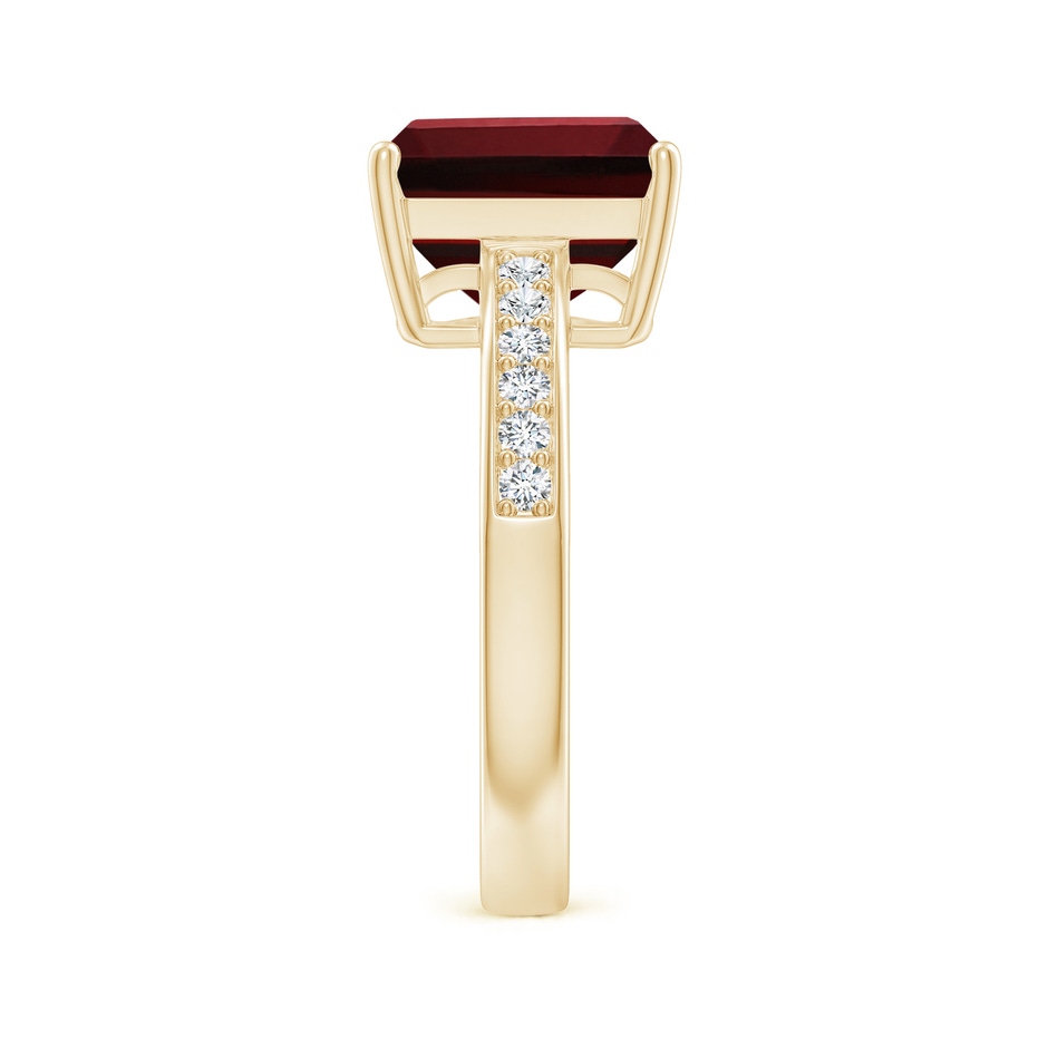 10x8mm AAAA Octagonal Garnet Cocktail Ring with Diamonds in 18K Yellow Gold side 299
