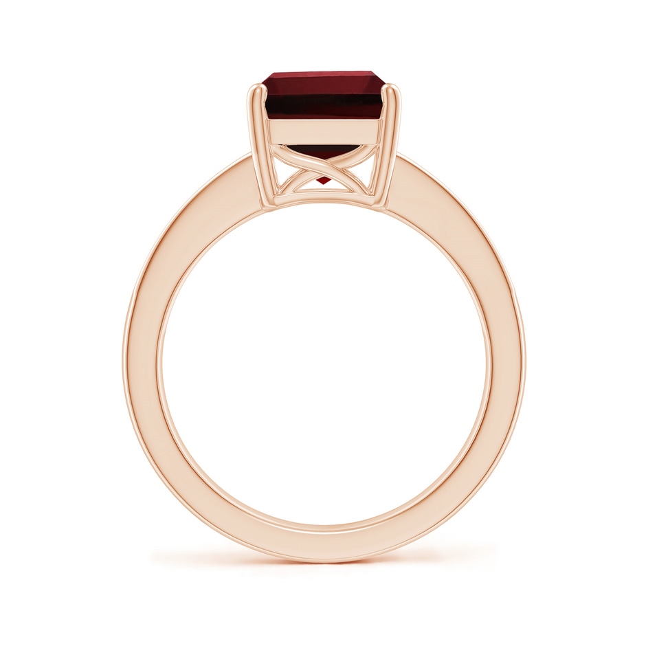 10x8mm AAAA Octagonal Garnet Cocktail Ring with Diamonds in Rose Gold side 199