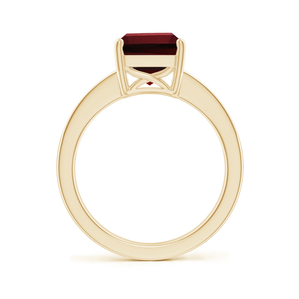 10x8mm AAAA Octagonal Garnet Cocktail Ring with Diamonds in Yellow Gold Side 199