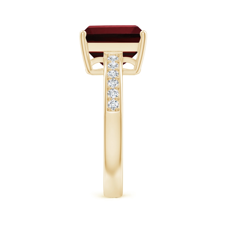 10x8mm AAAA Octagonal Garnet Cocktail Ring with Diamonds in Yellow Gold side 299